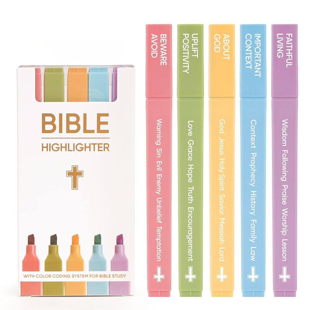 Bible Highlighters with Highlighting System, Chisel Tip No Bleed Highlighters for Bibles, Aesthet... | Amazon (US)