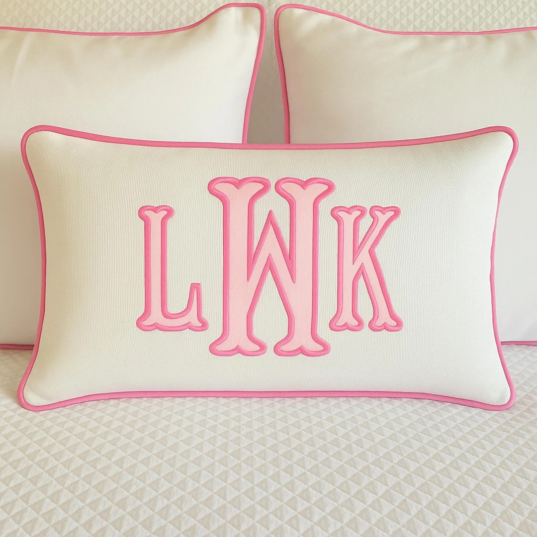 Personalized Name Pillow With Appliqué Monogram | Lumbar Pillow With Monogram | Monogrammed Nurs... | Etsy (US)