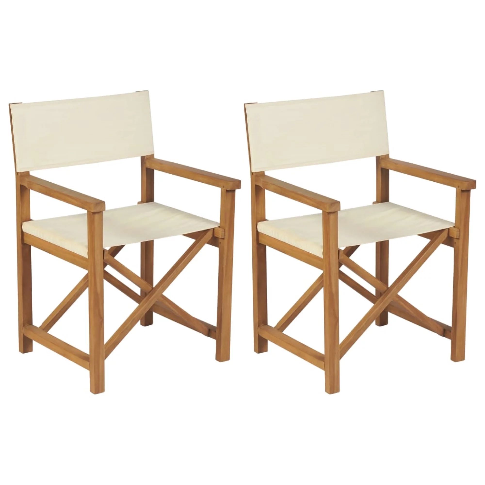 vidaXL Folding Director's Chairs 2 pcs Solid Teak Wood - Walmart.com | Walmart (US)