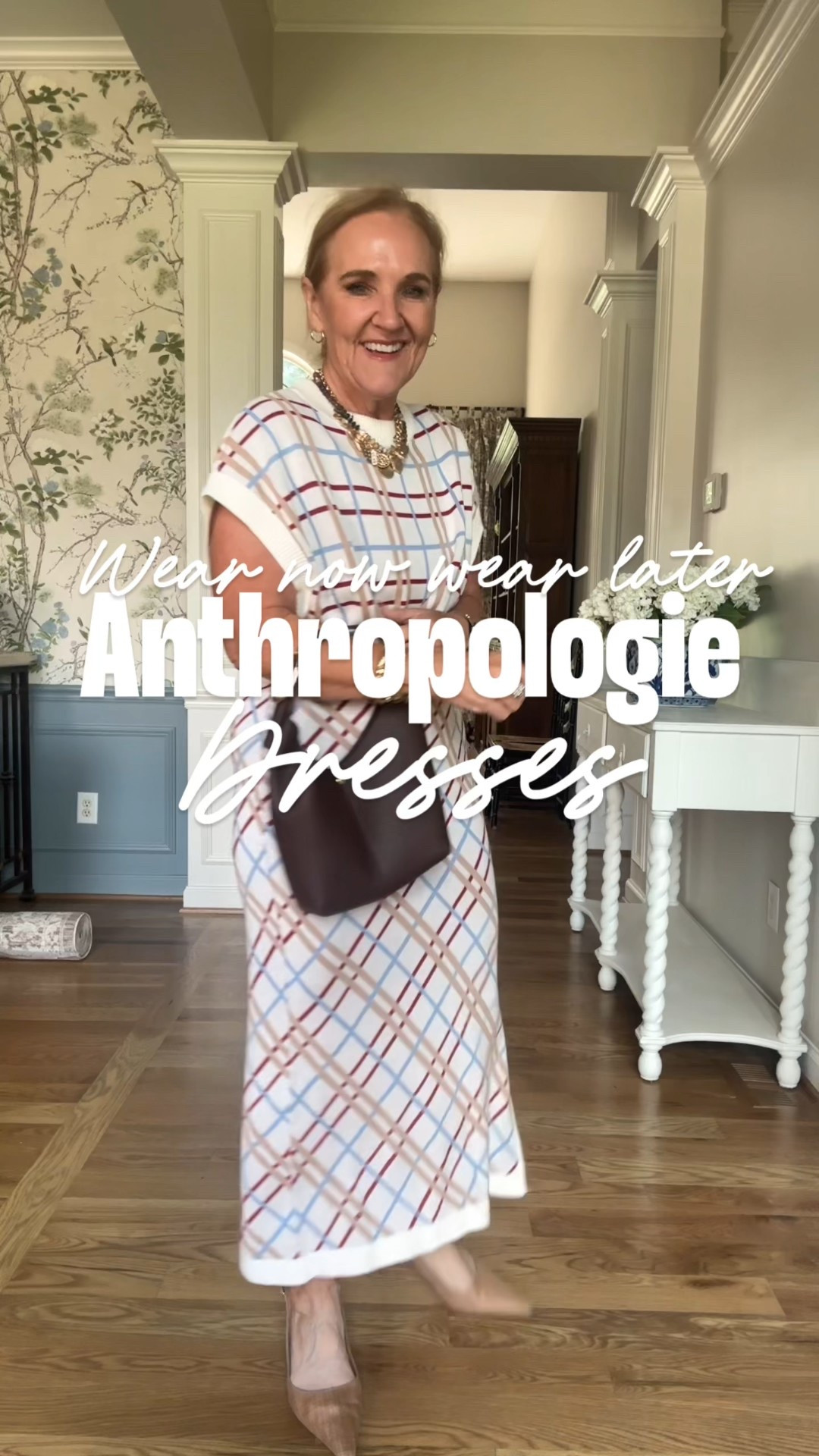 Anthropologie dresses to wear  now and later. 
Sweater two piece dresssize medium petite 
Plaid blazer size medium 
Soren leopard dress very roomie size small petite 
Cardigan one size fits prob small-large 
Tommie dress navy floral size medium 
Taupe satin lightweight blouse size medium 
Somerset dress size medium 
Frye boots stately reg size. Don’t size up 
Faux suede studded bag is so fun 
Mini brown tote so cute 
Dolce vita sneakers
Tobie dress in denim wearing a medium I do prefer a petite 
Wear now wear later fall dresses work outfits church dress 

#LTKPetite #LTKOver40 #LTKautumn