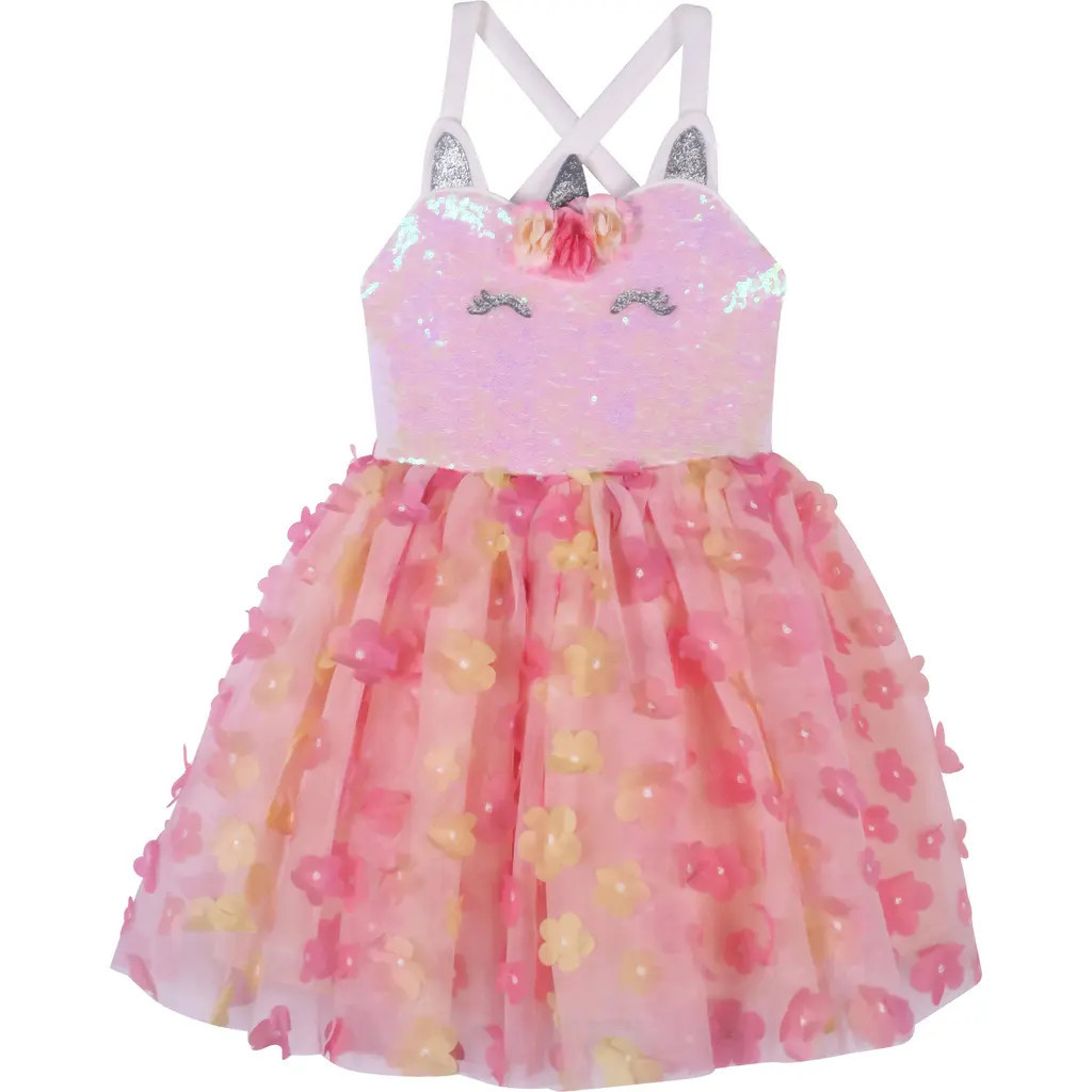 Zunie Kids' Unicorn Sequin Bodice Party Dress in Peach Multi at Nordstrom Rack, Size 7 | Nordstrom Rack