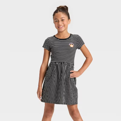 Girls' Short Sleeve Halloween Dress - Cat & Jack™  Black XS | Target