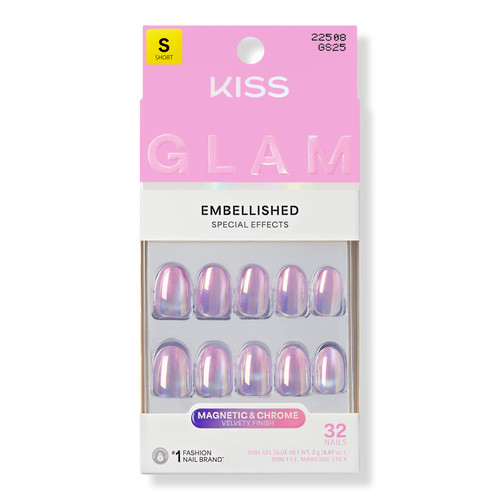 Kiss Glam Embellished Short Round Press On Nails | Ulta