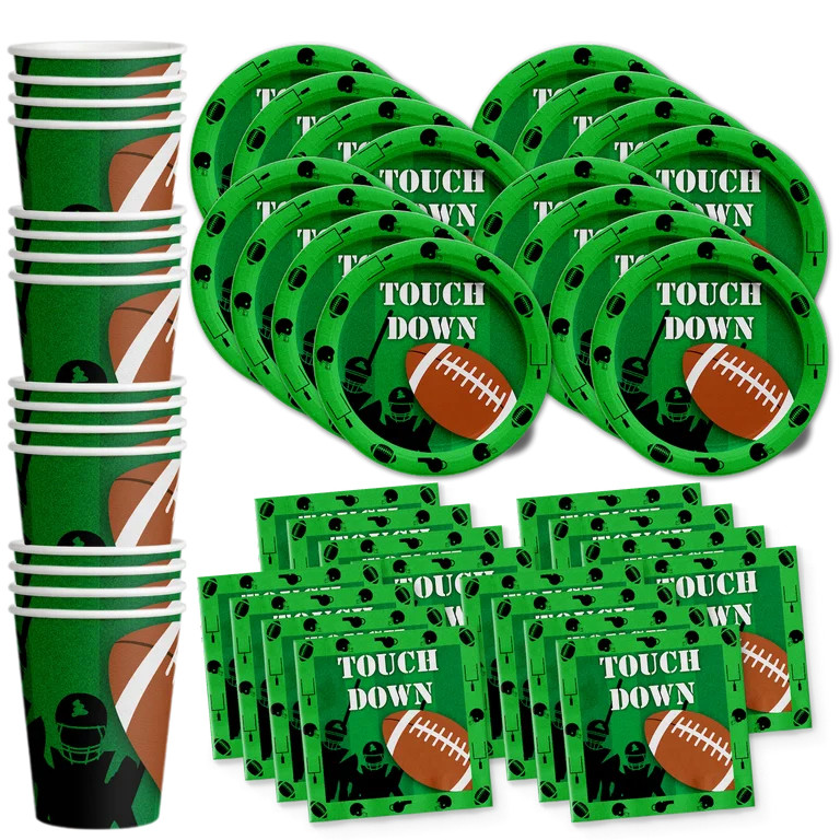 Football Game Day Birthday Party Supplies Set Plates Napkins Cups Tableware Kit for 16 | Walmart (US)