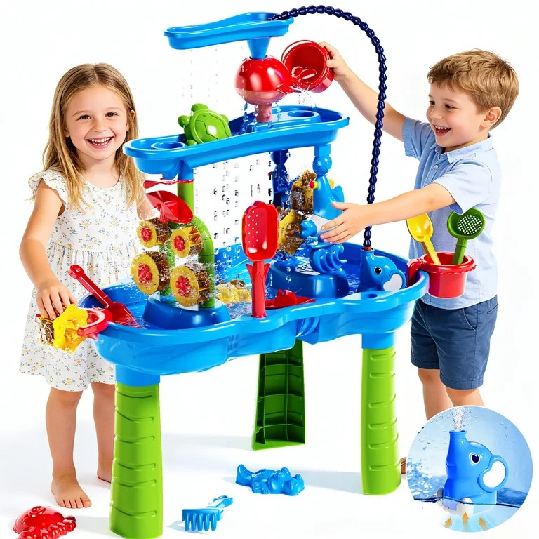 JoyStone Kids Sand Water Table with Electric Pump, Activity Sensory Play Table Toys for Toddlers,... | Walmart (US)
