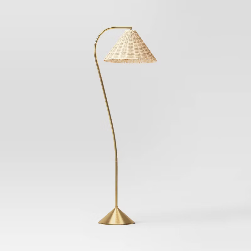 Gooseneck Floor Lamp with Natural Shade - Threshold™ | Target