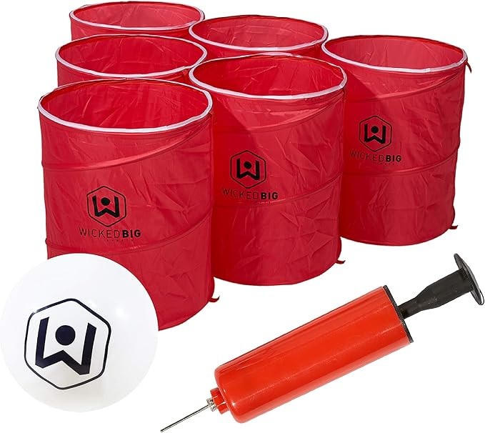 Wicked Big Sports Supersized Pong Outdoor/Indoor Sport Tailgate Games, 6 Cups, Multi (965) | Amazon (US)