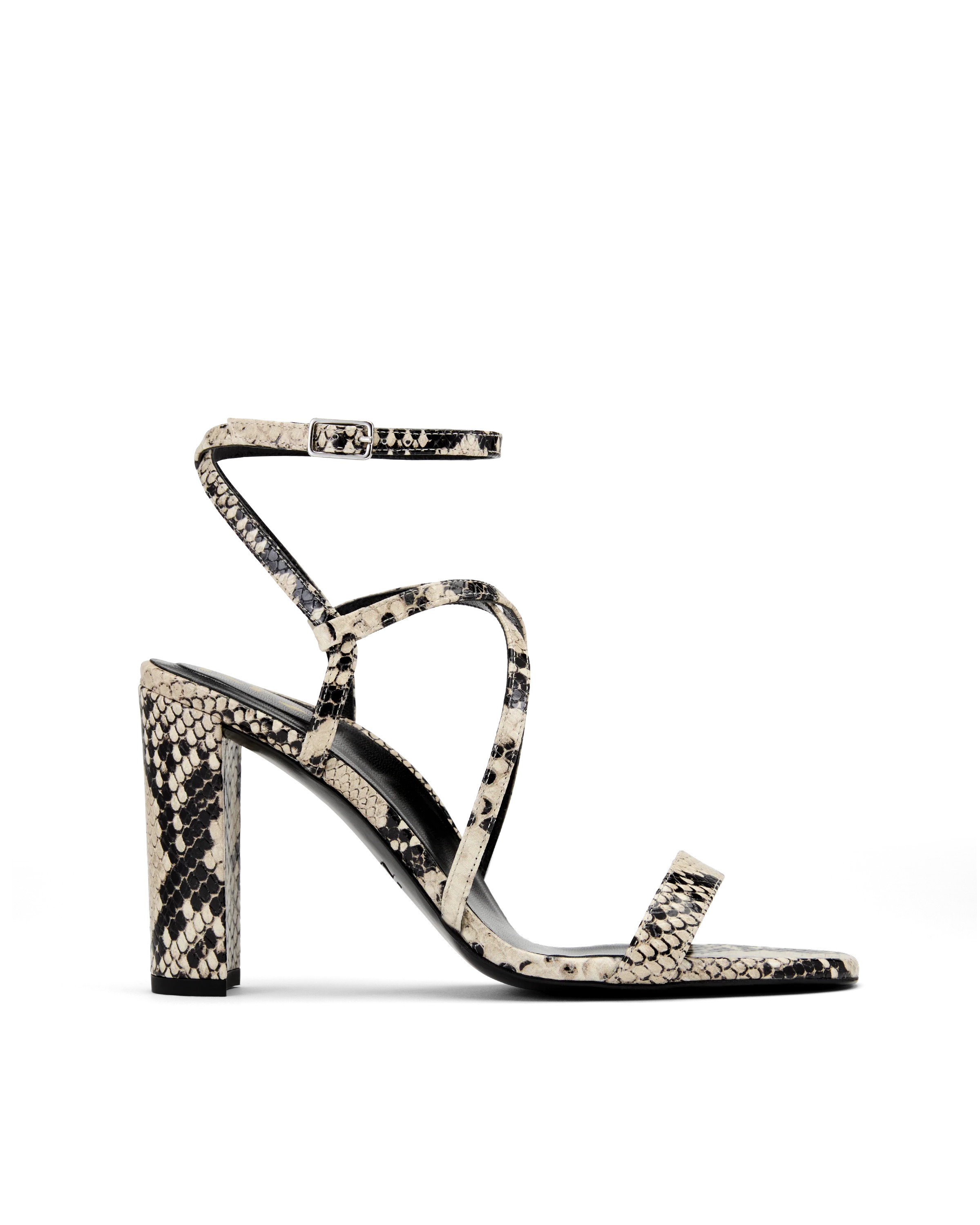 Selena: Ivory/Black Snake | Inez Shoes, LLC