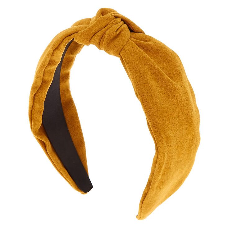 Knotted Suede Headband - Mustard | Claire's (US)