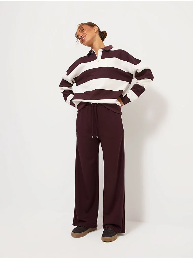 Burgundy Wide Leg Joggers | George