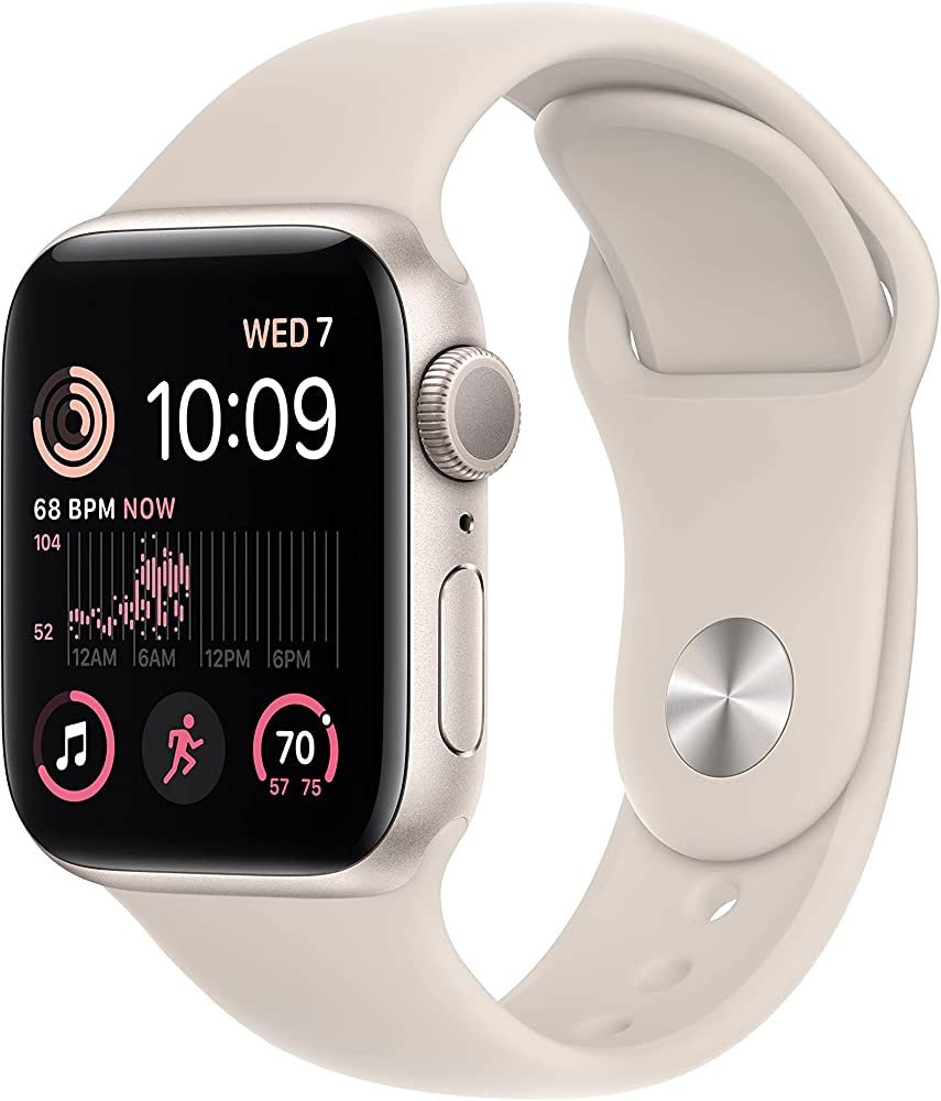 Apple Watch SE (2nd Gen) [GPS 40mm] Smart Watch w/Starlight Aluminum Case & Starlight Sport Band ... | Amazon (US)