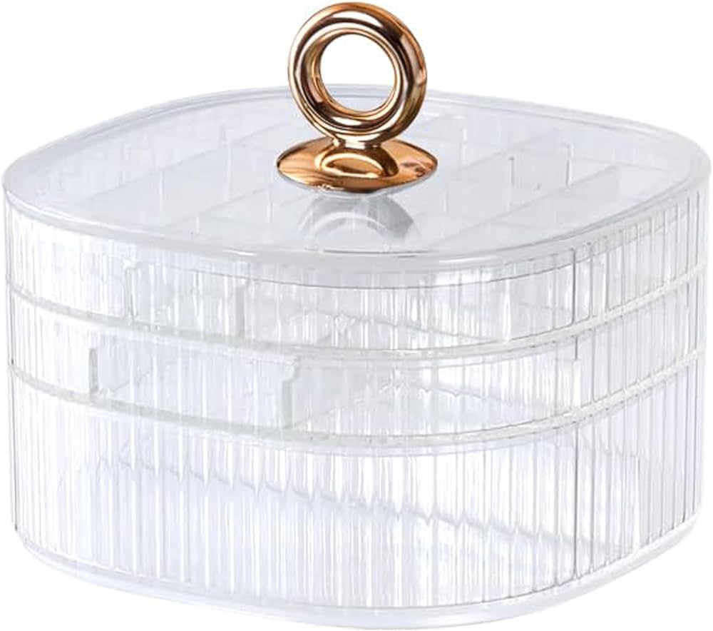 Jewelry Box, 3-Layer Acrylic Jewelry Organizer with Handle, Clear Jewelry Boxes for Women Girls, ... | Amazon (US)