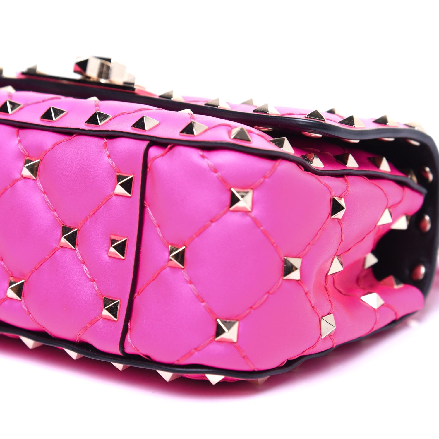 Calfskin Mini Rockstud Spike Shoulder Bag Azalea | Fashionphile