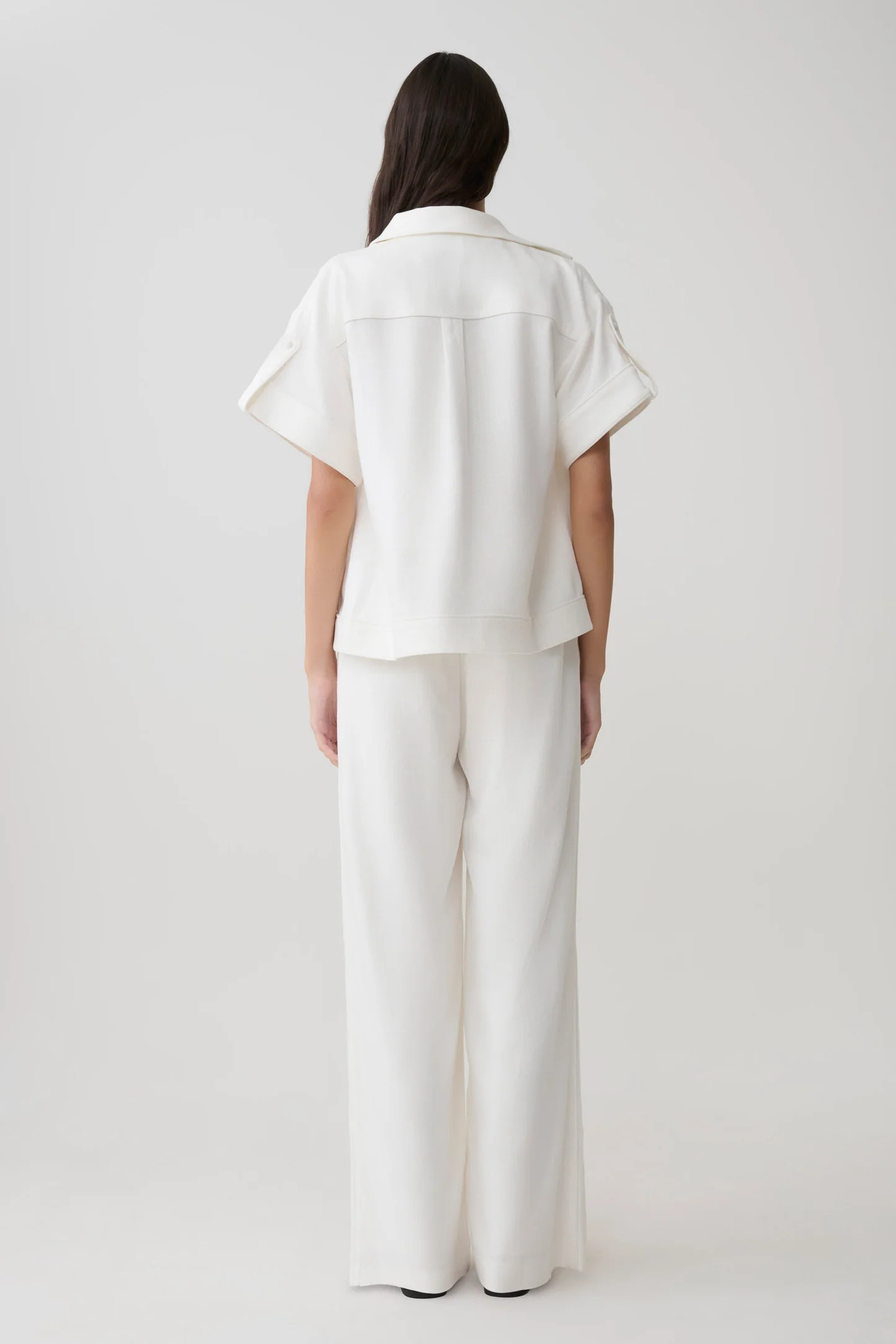 Selena Linen Straight Leg Pant - White | MESHKI US