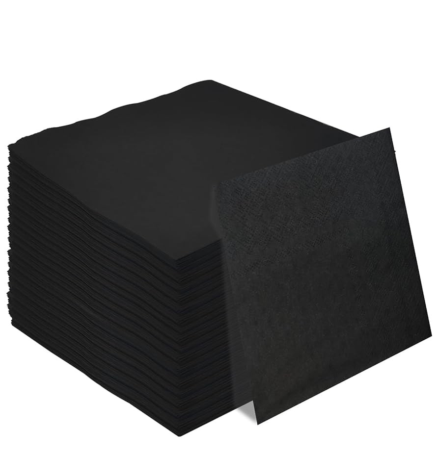 50 Pieces 2-ply Black Napkin Cocktail Napkins Beverage Napkins Dessert Napkins Disposable Paper N... | Amazon (US)