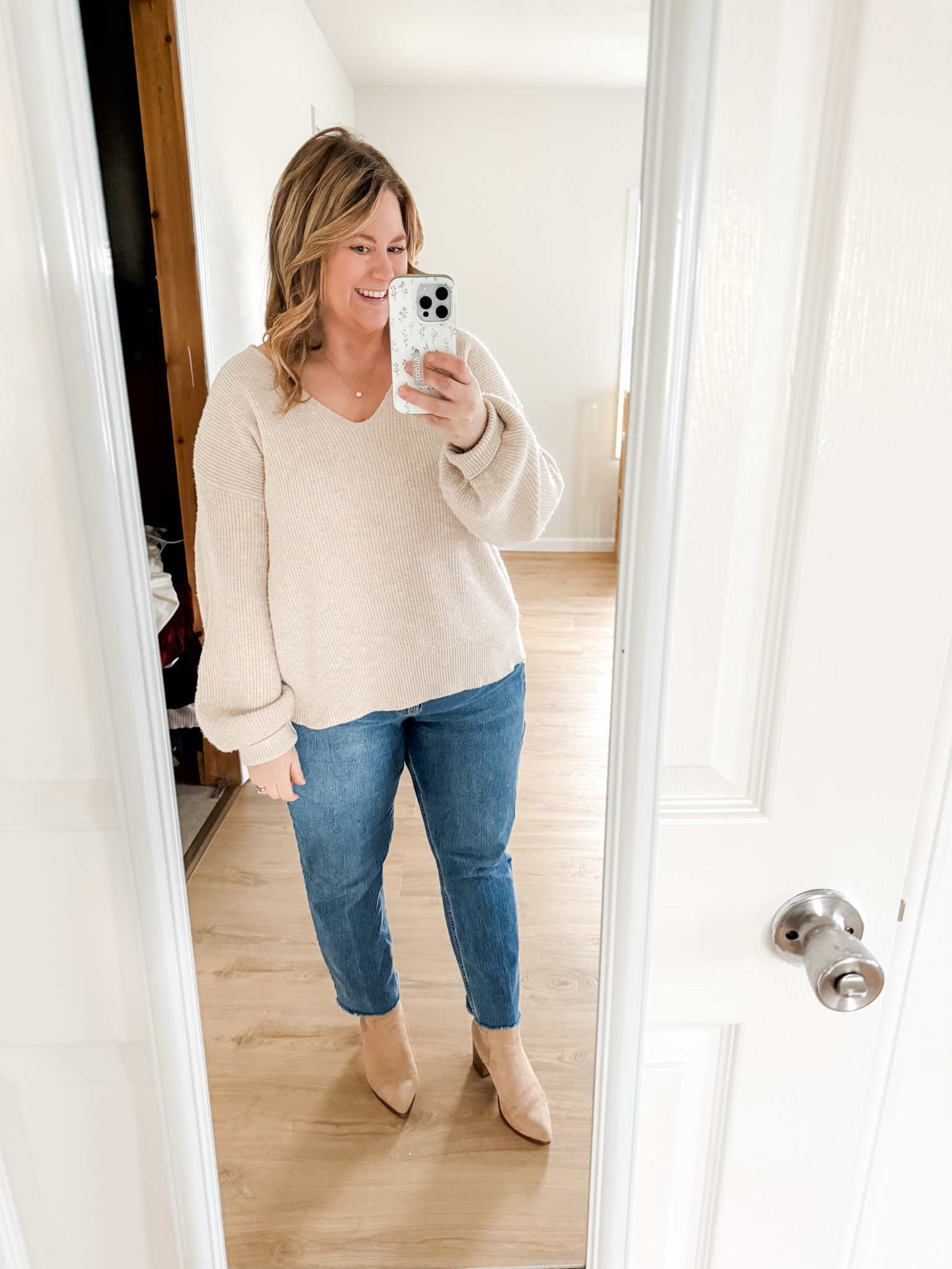 Christmas Eve outfit! Just a simple neutral look but this sweater has a bow in the back that’s so cute! 

#LTKSeasonal #LTKPetite #LTKMidsize