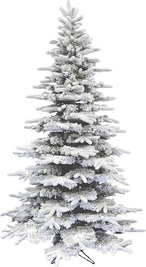 Fraser Hill Farm 9-Ft. Unlit Mountain Pine Snow Flocked Artificial Tall Christmas Tree with Stand... | Amazon (US)