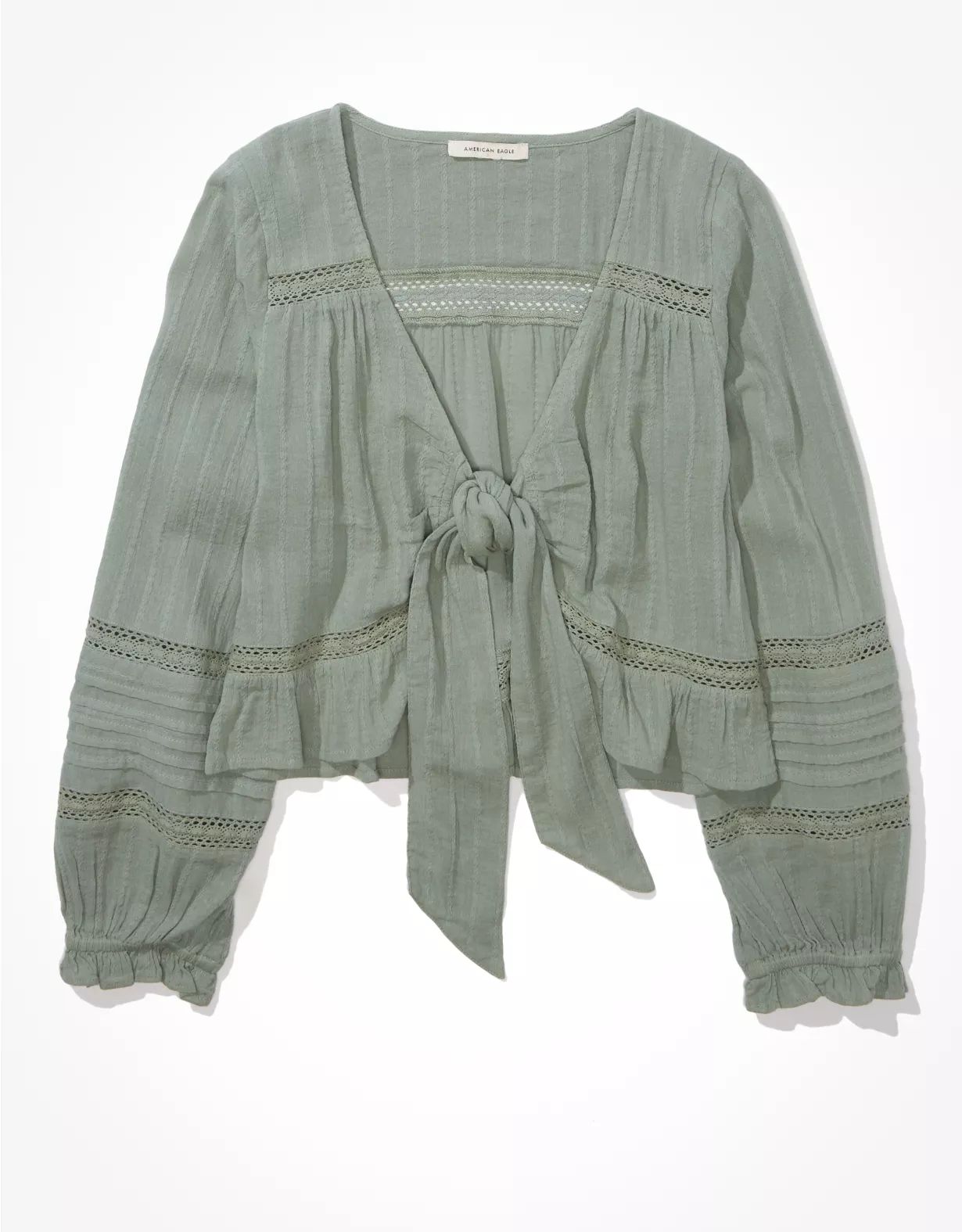 AE Tie-Front Blouse | American Eagle Outfitters (US & CA)