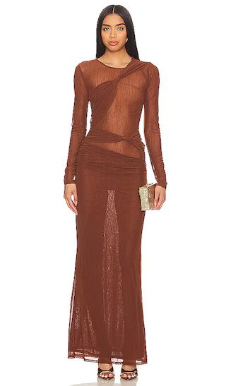 Tatiana Maxi Dress in Brown | Revolve Clothing (Global)