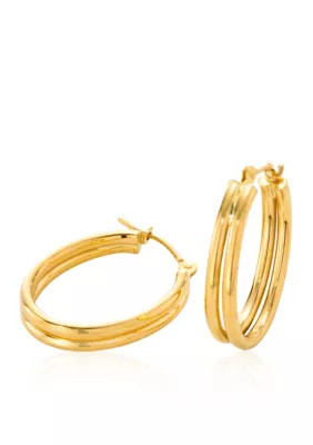 Belk & Co 14K Yellow Gold Double Hoop Earrings | Belk