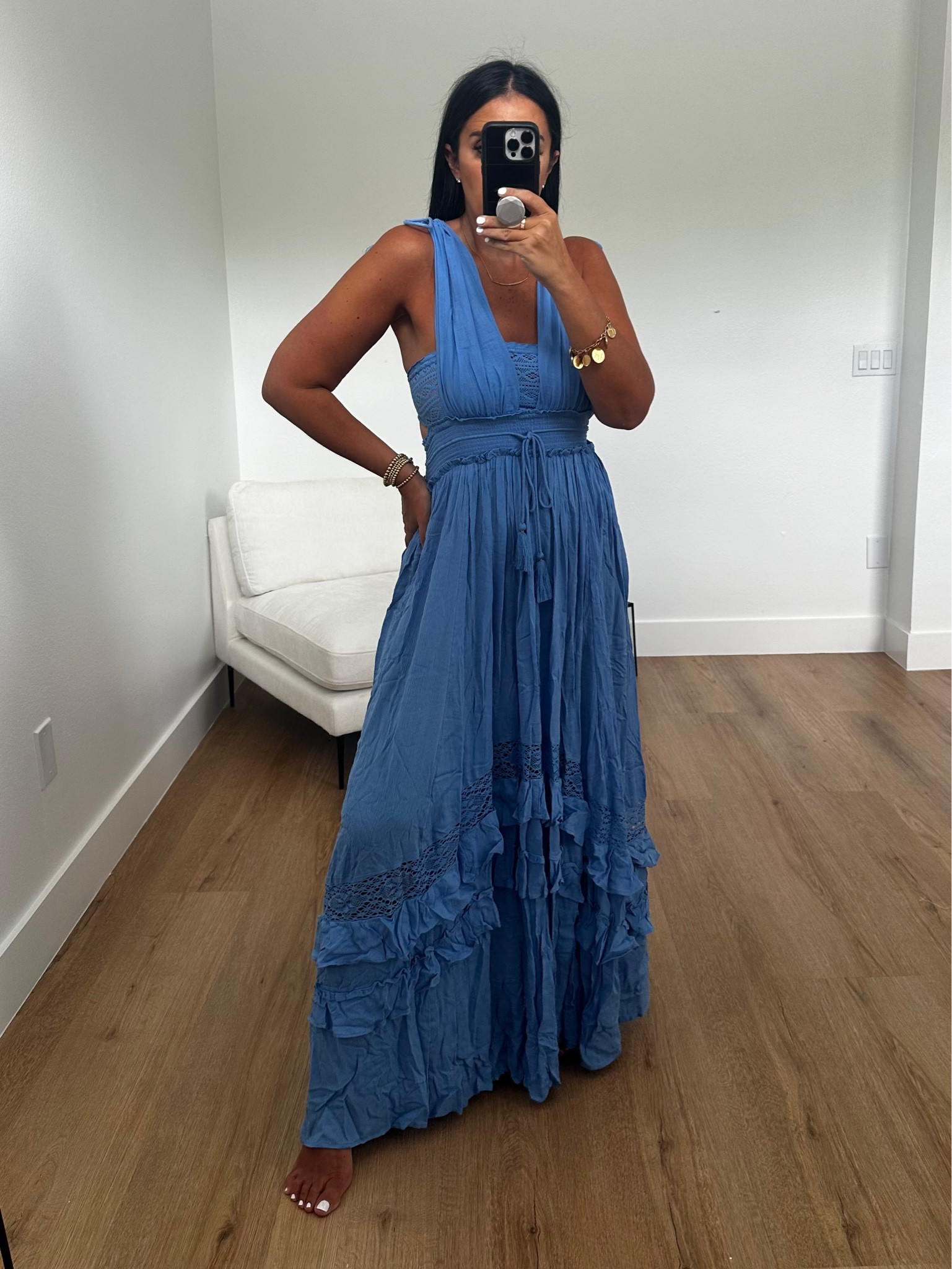 Santa Maria Maxi Dress wearing size small