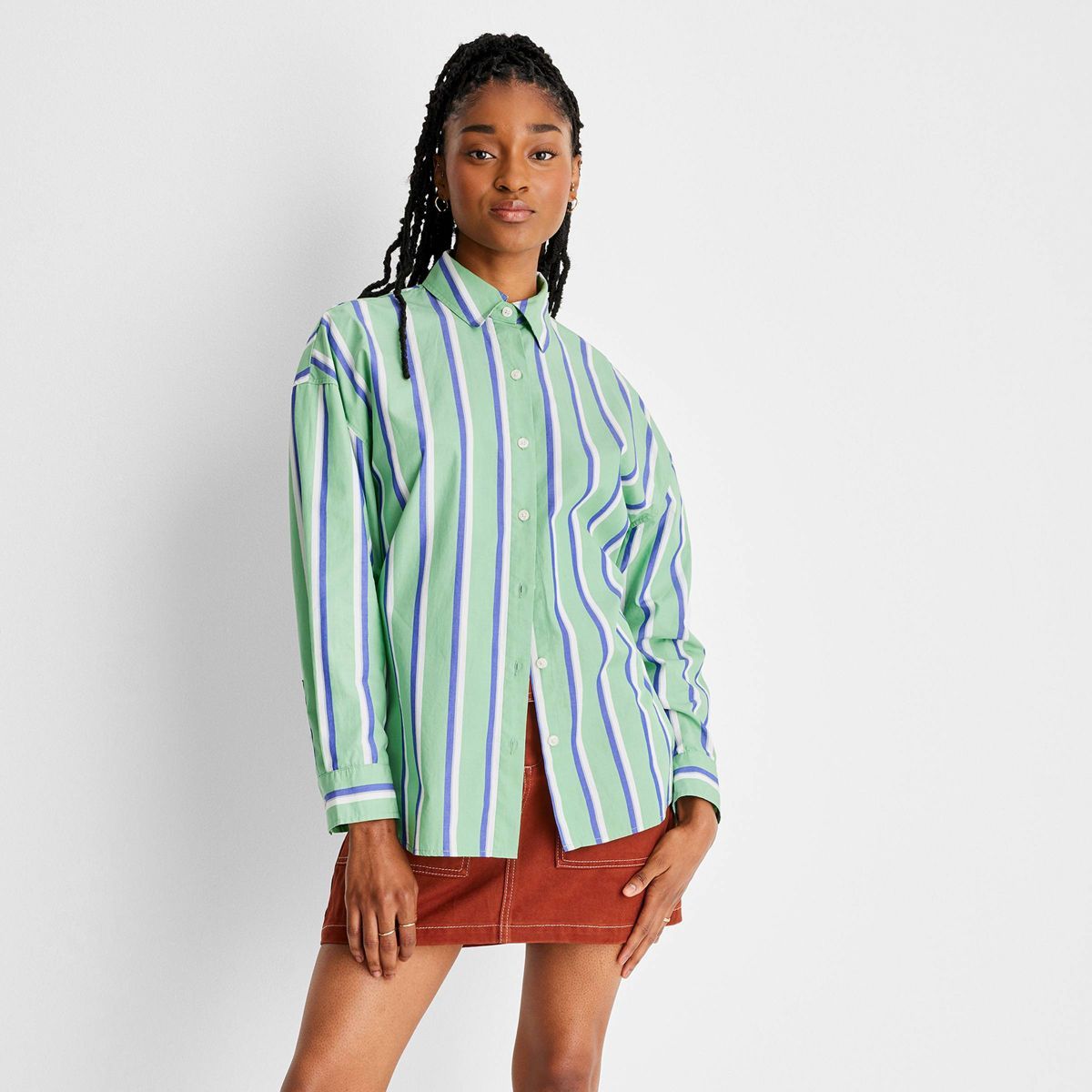Women's Long Sleeve Striped Button-Down Shirt - Future Collective™ with Reese Blutstein | Target