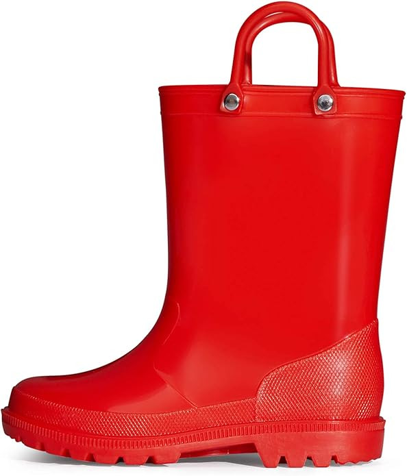 K KomForme Kids Girls & Boys Rain Boots with Easy-on Handles Waterproof Outdoors | Amazon (US)