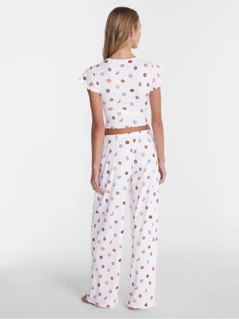 No Boundaries Henley Top and Pants Sleep Set, 2-Piece, Women's XS-XXL | Walmart (US)