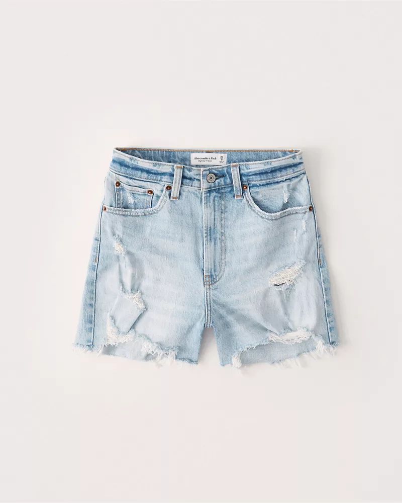 Curve Love High Rise 4 Inch Mom Shorts | Abercrombie & Fitch US & UK