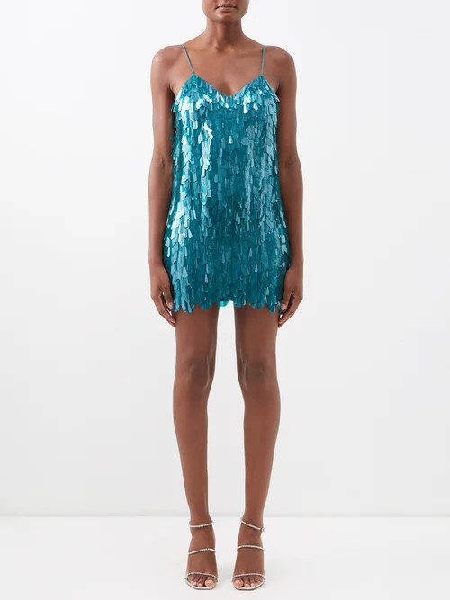 Ashish - Jello Paillette-embellished Georgette Mini Dress - Womens - Dark Green | Matches (US)