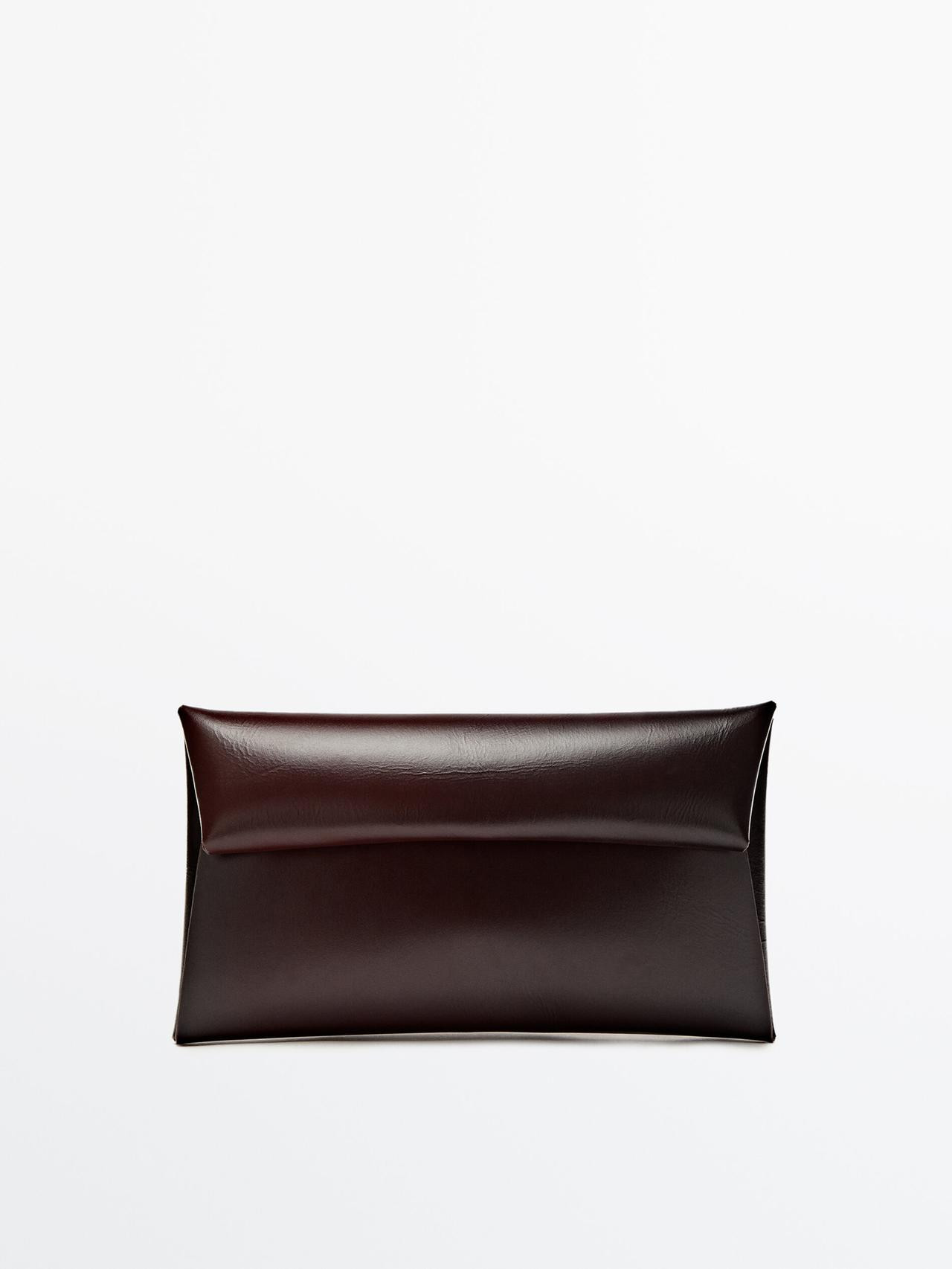 Leather clutch bag | Massimo Dutti US