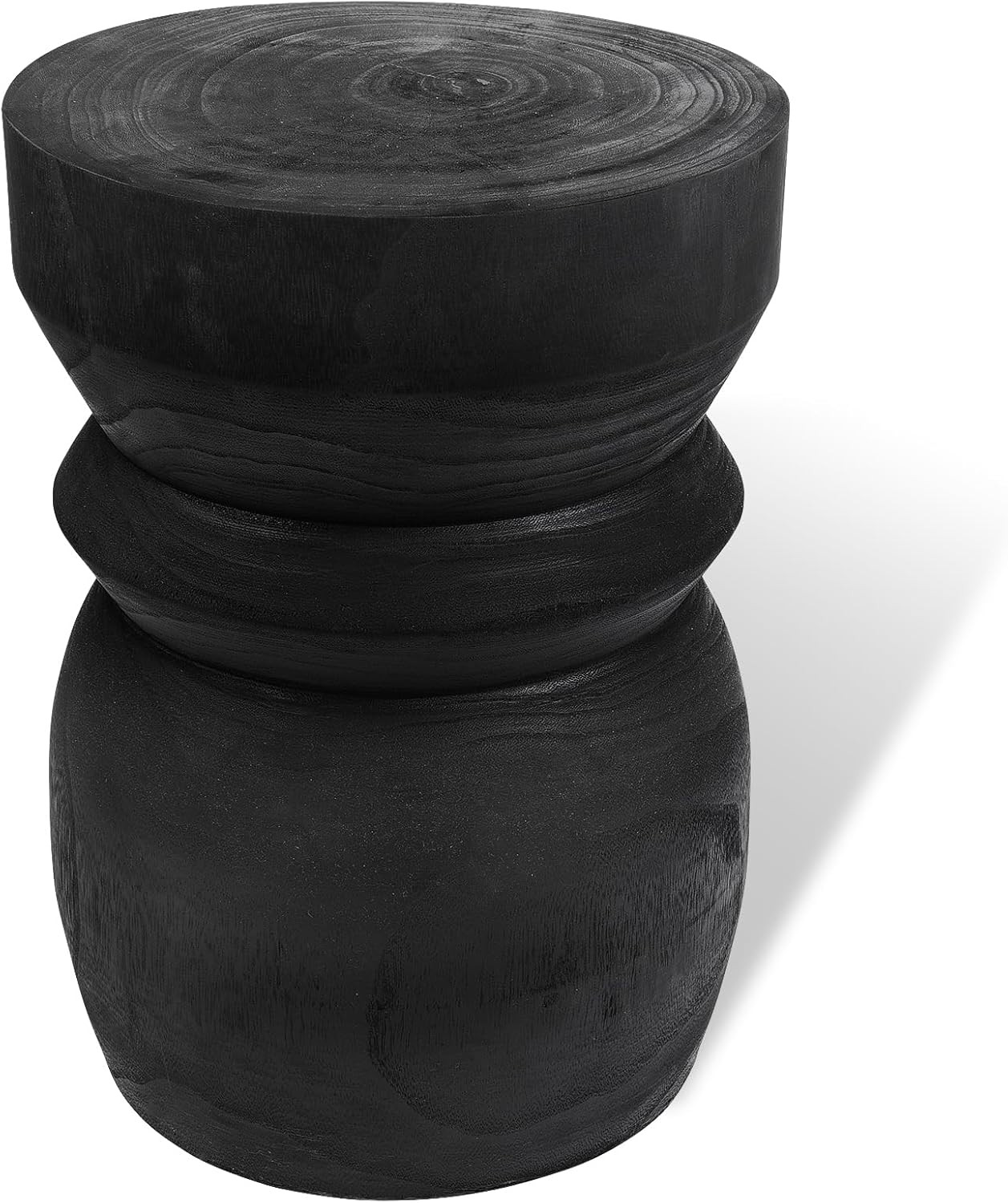 Uziass Wood Side Table Black Tree Stump Stool, 15”H Wooden Stump End Table Round Stump Table Ou... | Amazon (US)