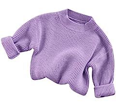 Toddler Baby Girl Boys Sweater Round Neck Long Sleeve Candy Color Knitted Pullover Tops Autumn Wi... | Amazon (US)