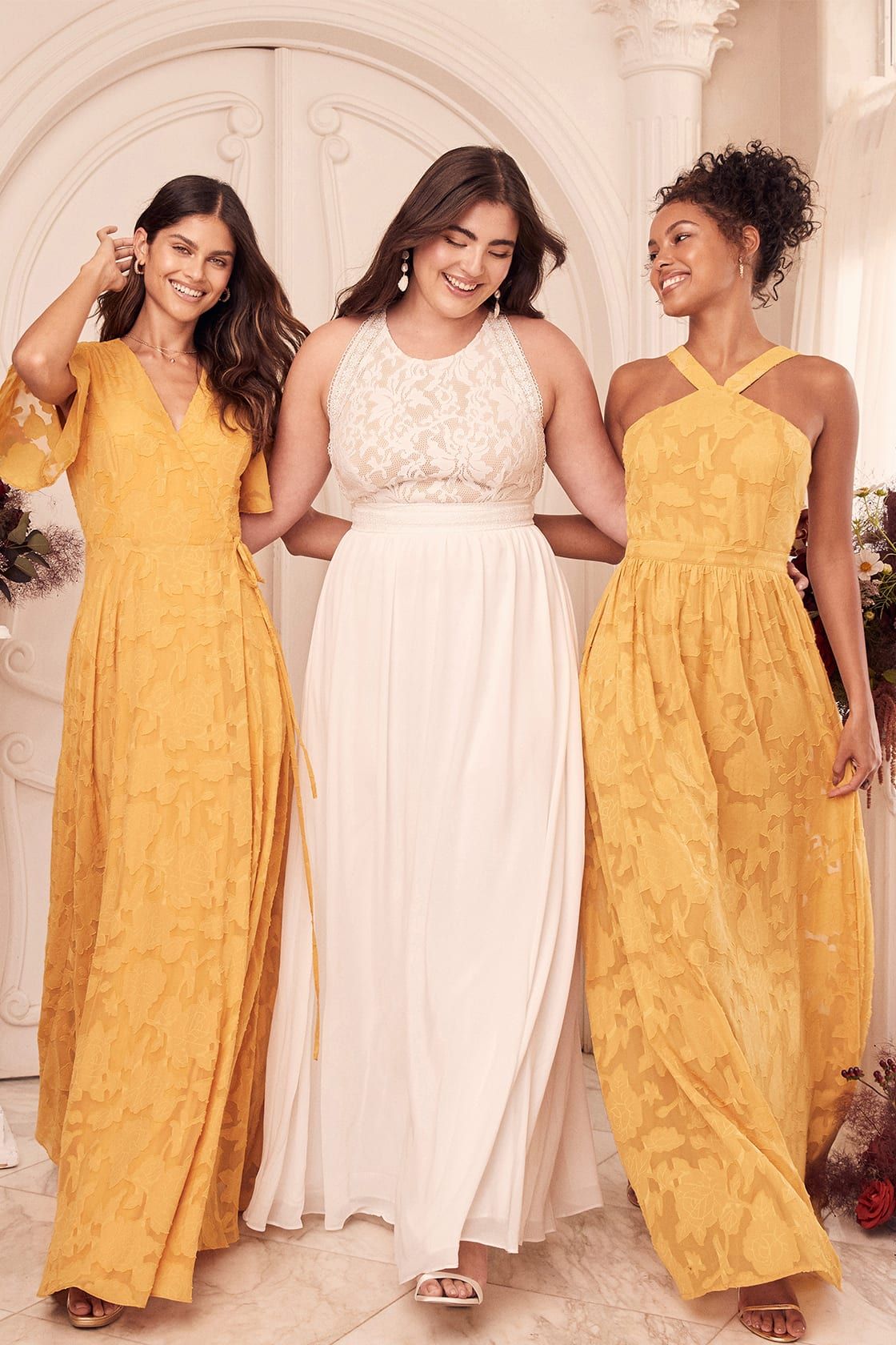 Splendid Celebration Yellow Floral Jacquard Wrap Maxi Dress | Lulus (US)