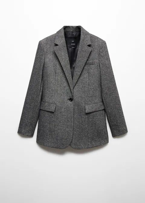 Wool suit blazer -  Women | Mango United Kingdom | MANGO (UK)