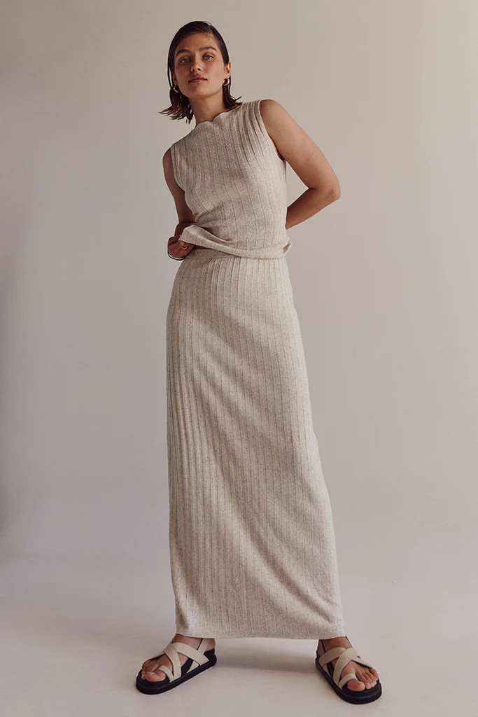 GOLDIE NATURAL MIDI SKIRT | DISSH