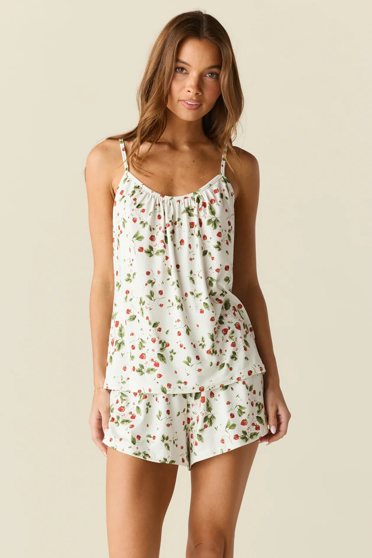 Esme Cloud Jersey PJ Set in Strawberry Bliss | MASONgrey