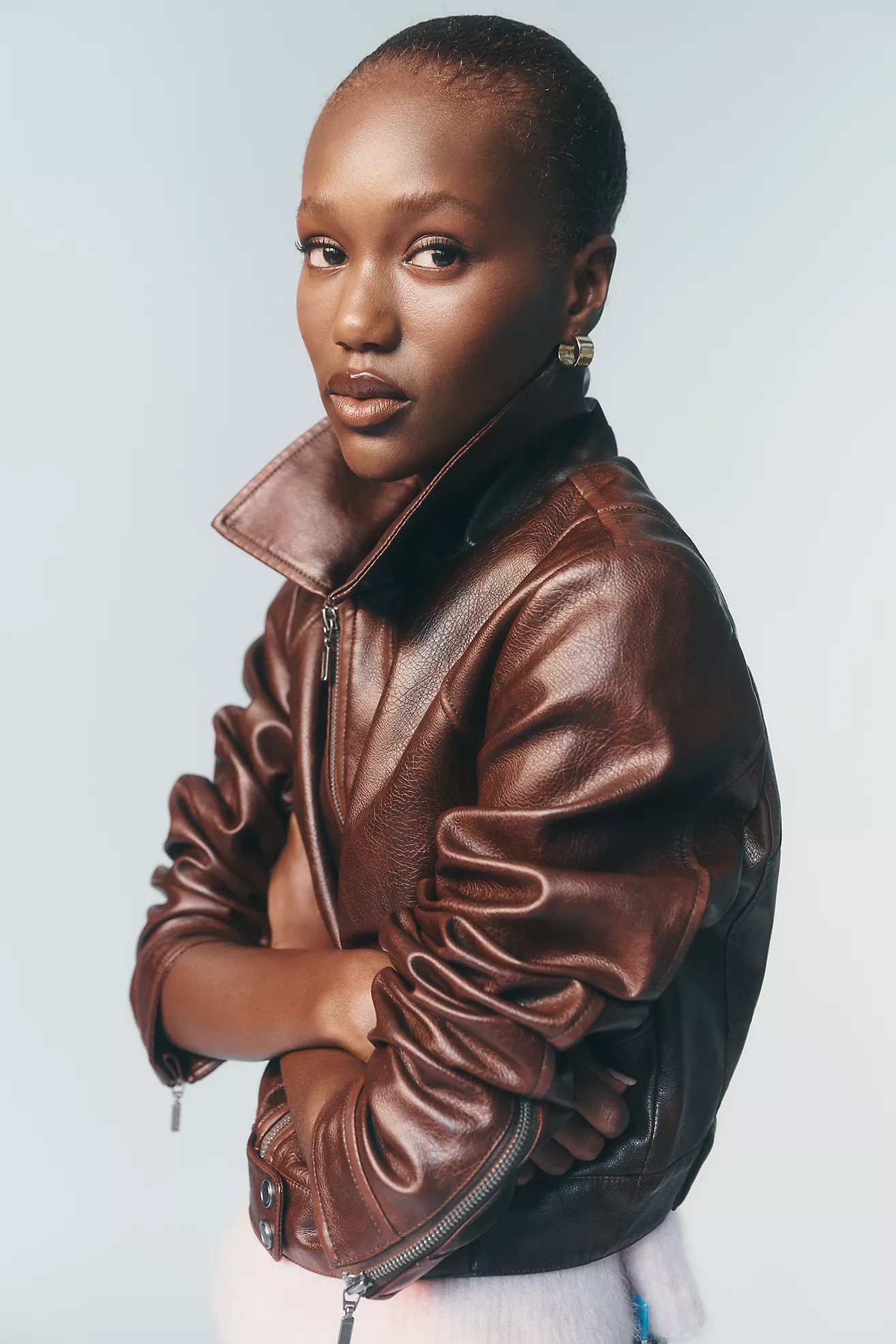Rumi Shrunken Faux Leather Moto Jacket | Anthropologie (US)