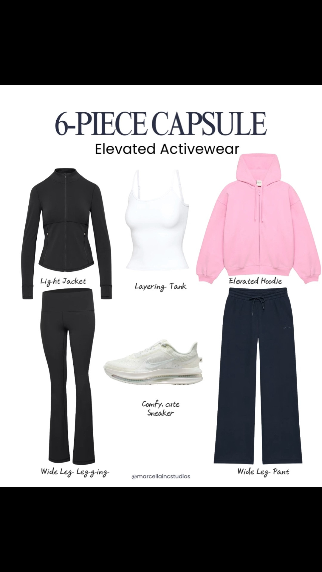 6 piece elevated activewear / athleisure capsule collection with 2 matching sets to feel cute on the weekends!😍🩷 #matchingset 

#LTKootd #LTKOver40 #LTKActive