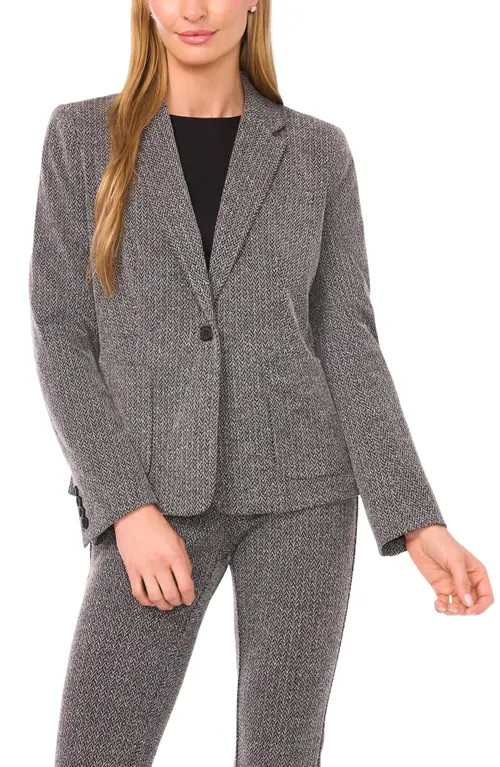 halogen(r) Herringbone Blazer in Rich Black at Nordstrom, Size Xx-Small | Nordstrom