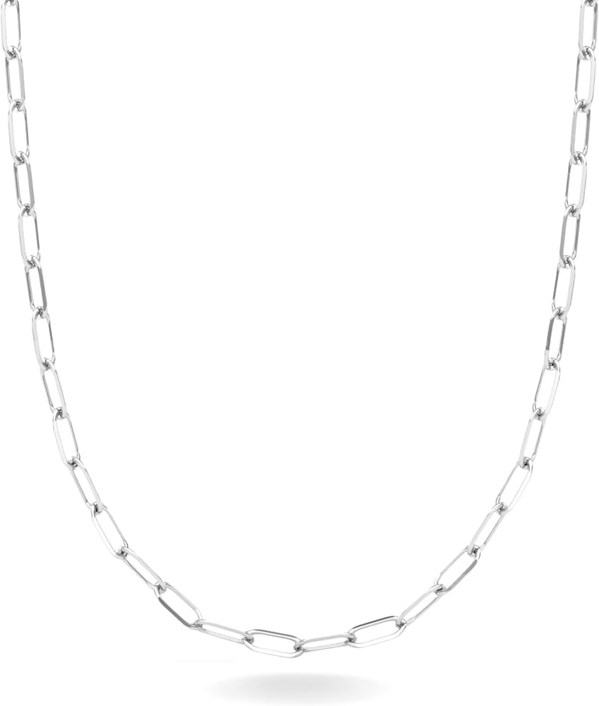 925 Sterling Silver Paperclip - Lobster Clasp Link Chain 3mm 5mm / 16, 18, 20, 22 Inches/Paper Cl... | Amazon (US)