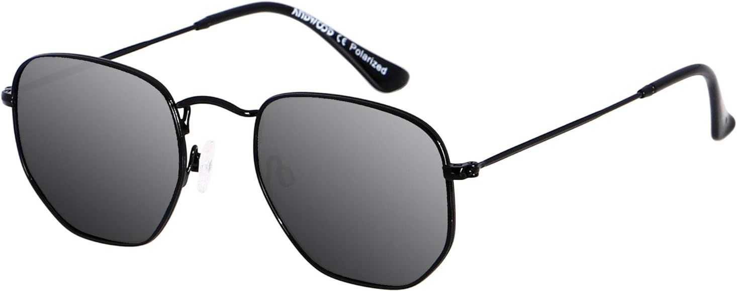 Polarized Sunglasses for Women Men Small Trendy Square Mirrored Vintage Sun Glasses Hexagonal AND... | Amazon (US)