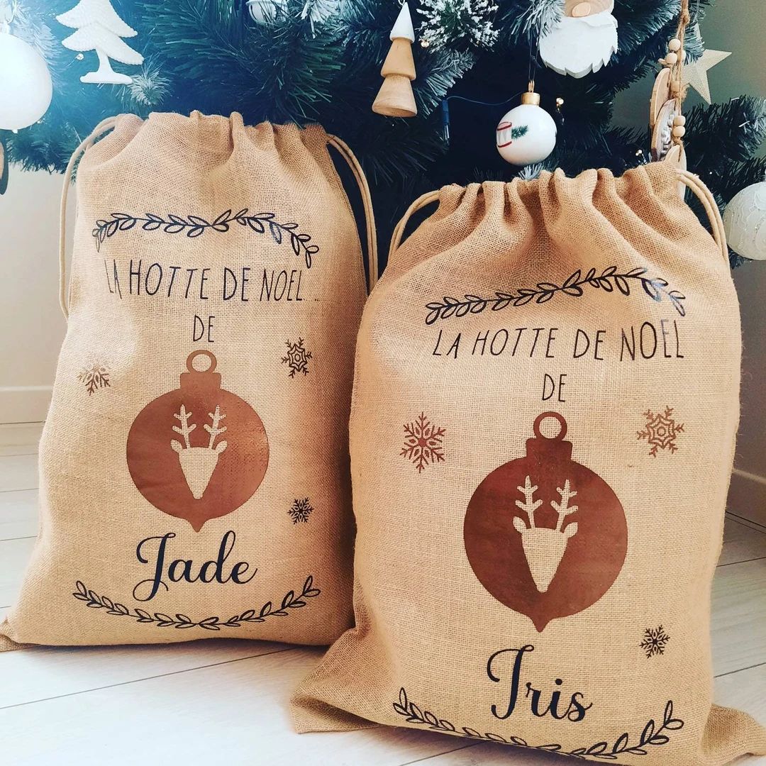 Hotte de Noël jute personnalisable/hotte à personnaliser/hotte - Etsy France | Etsy (FR)