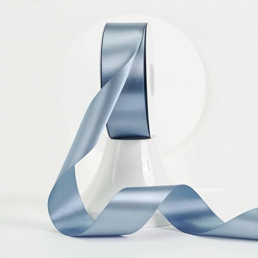 MEEDEE Dusty Blue Satin Ribbon - 1-1/2 Inch Double Faced Satin Ribbon by 50 Yards for Crafts, Wed... | Amazon (US)