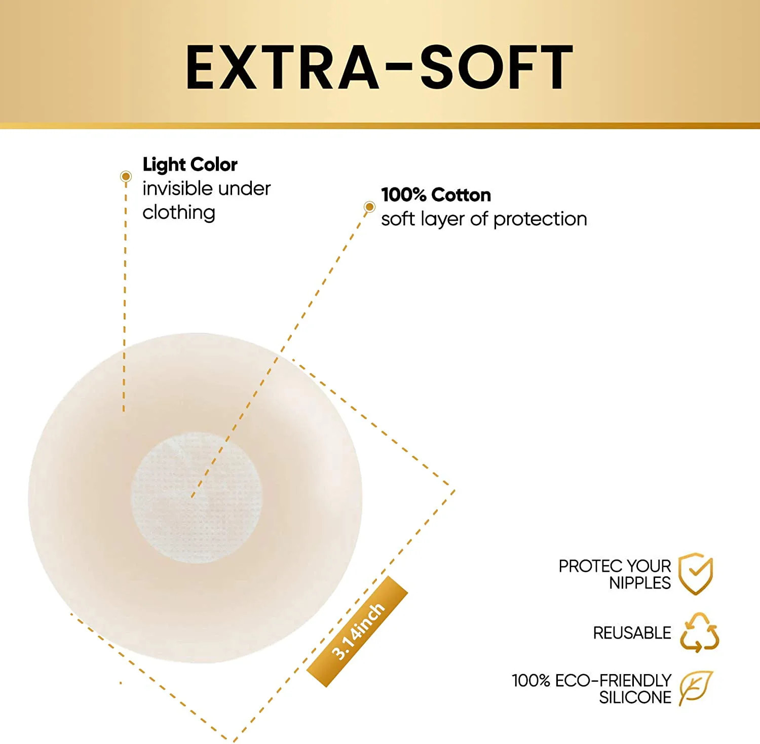 queensecret 3.14 inch Best Size World Thinnest Nippleless Covers Reusable Adhesive Invisible Sili... | Amazon (US)