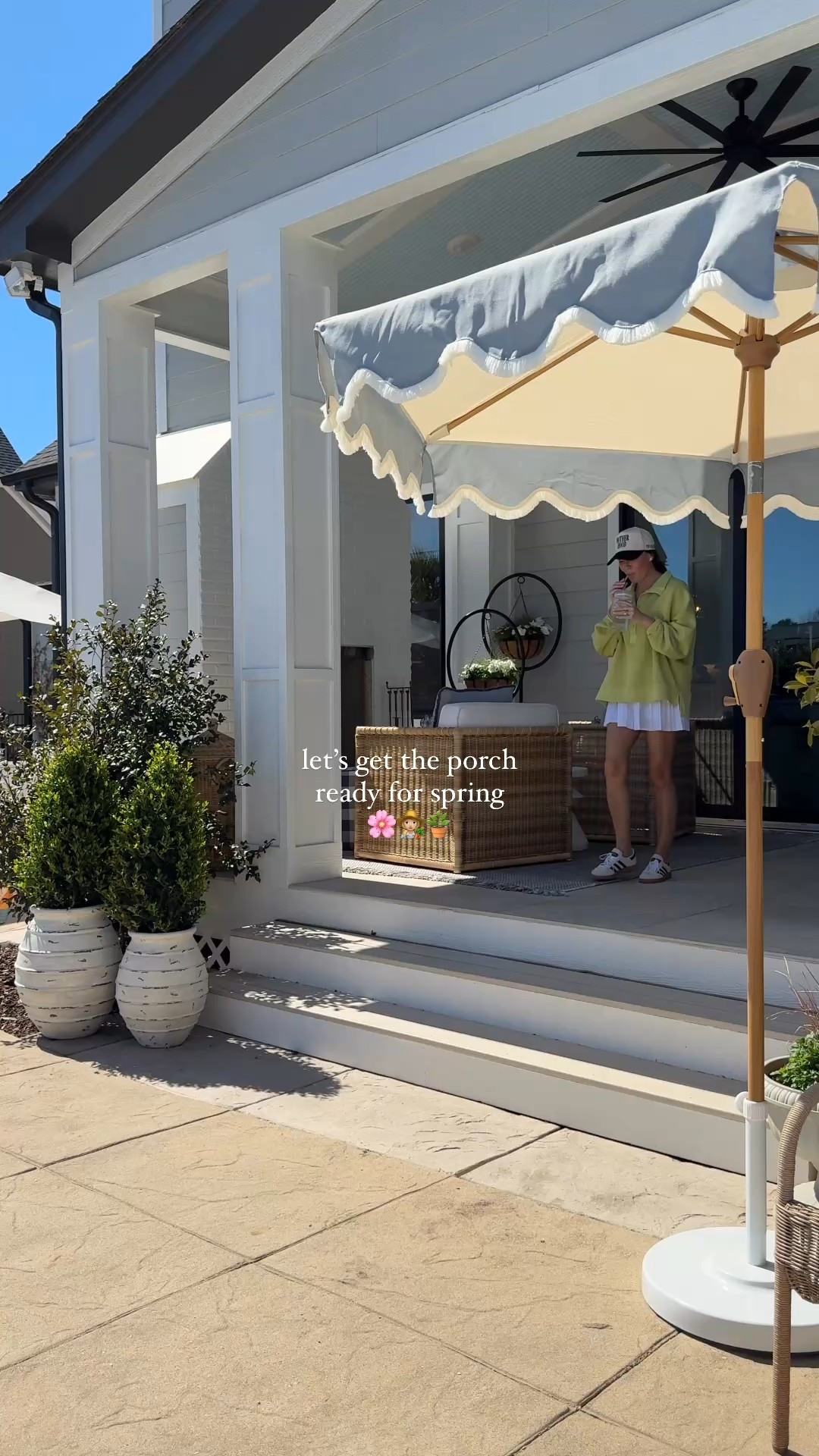 spring porch ready w/ @grandinroad 🌸 | spring is coming and nothing is more welcoming then planters full of pretty flowers! 

-I’m totally obsessed with the Ellipse Basket Hangers, they are a showstopper beside my fireplace 😍
-the Julia Ribbed planters are perfectly oversized + look like painted clay pots without the heavy weight 

🔗 shop my faves w/ link in bio 🫶🏼

#grandinroadpartner #grandinroad #spring #springiscoming #porchdecor #outdoorliving #springflowers #planters #flowers

#LTKSeasonal #LTKSaleAlert #LTKHome
