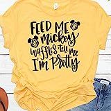 Feed Me Mickey Waffles Tell Me I'm Pretty Mouse Shirt For Women Girls | Amazon (US)