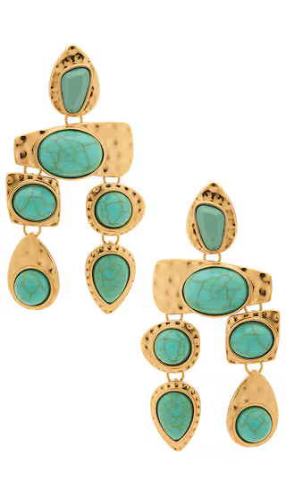 Multi Stone Earrings in Turquoise | Revolve Clothing (Global)