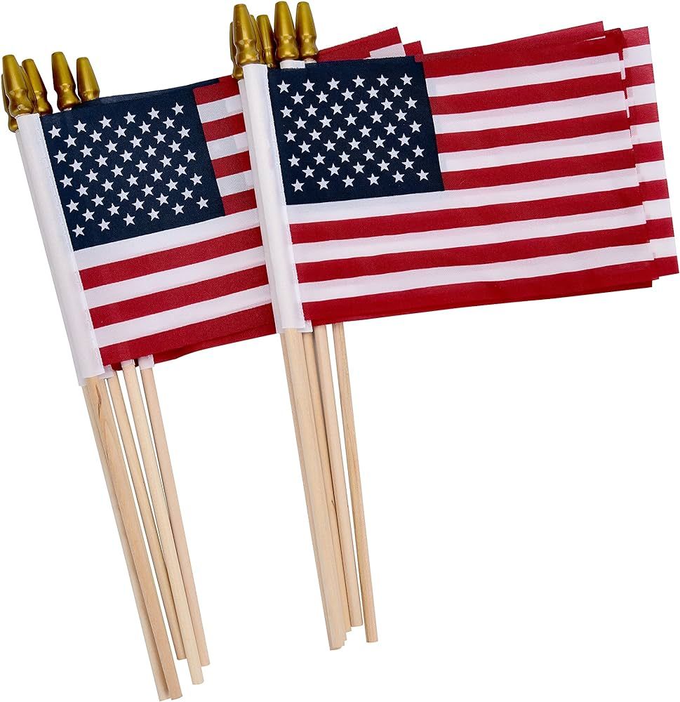 Uelfbaby 12 Pack Small American Flags Small US Flags/Mini American Flag on Stick 4x6 Inch US Amer... | Amazon (US)