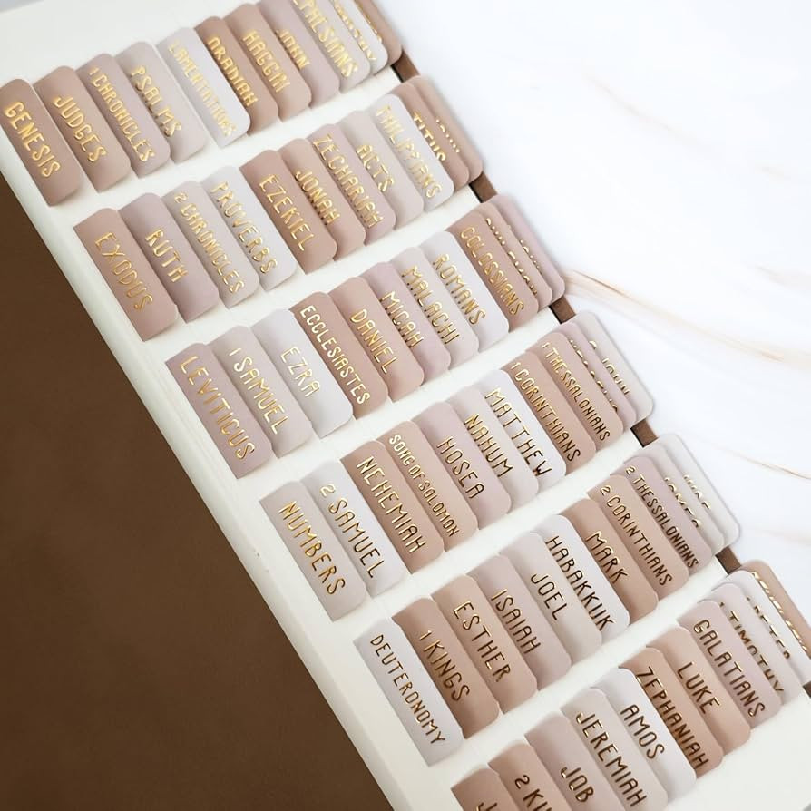 Laminated Bible Tabs, Bible Study Supplies, Large Print Bible Book Tabs for Women and Men, (Gold ... | Amazon (US)